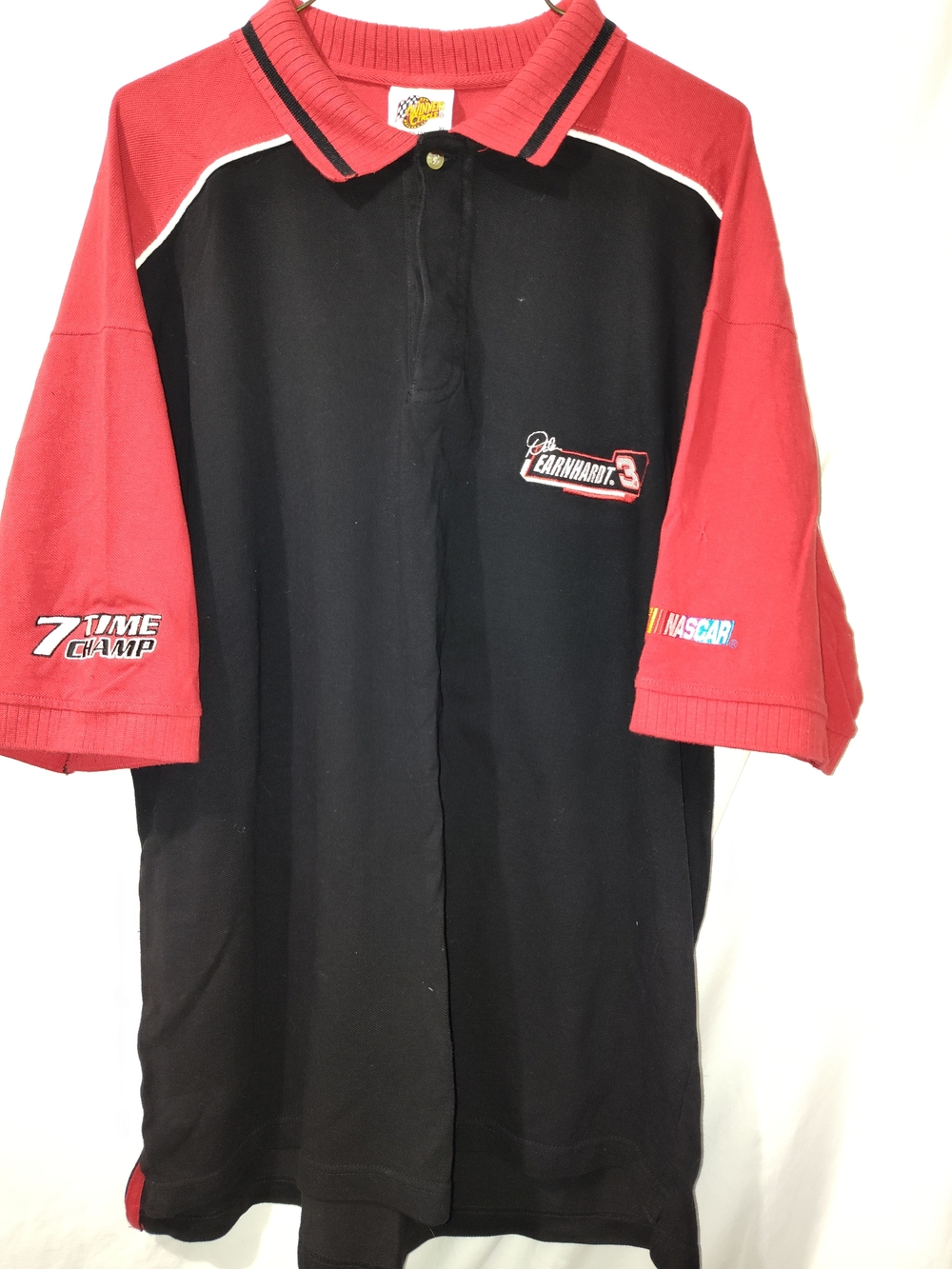 Chase Authentics Black and Red Polo with Racing Patches